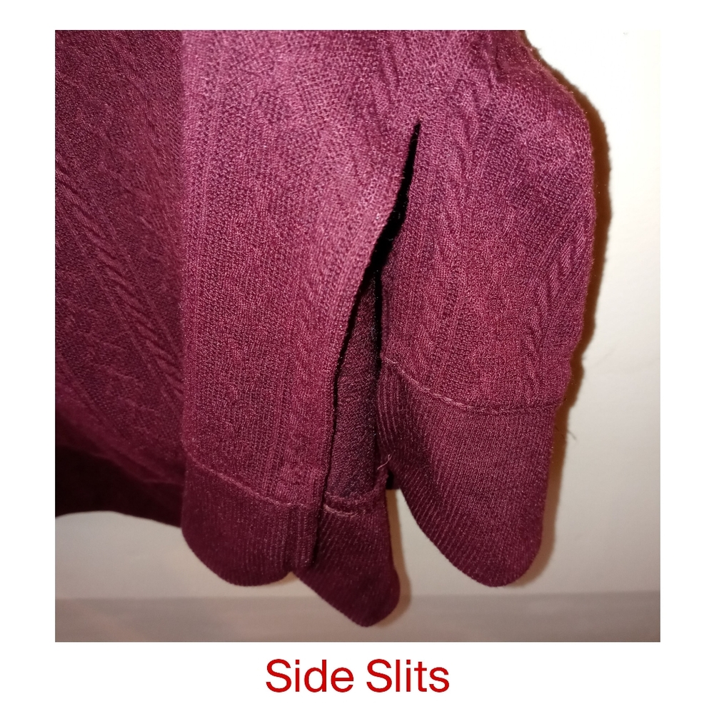 French Laundry‎ High Low Burgundy Cowl Neck Sweater - Picture 6 of 6